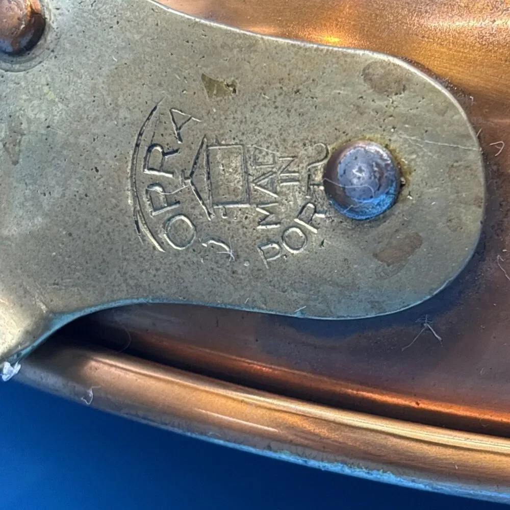 Vintage Copral 8 1/4 “ Copper Skillet Brass Handle Made in Portugal